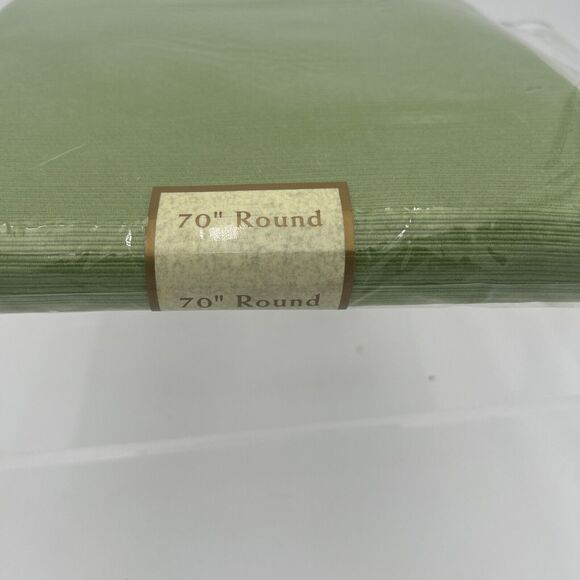 ELRENE HOME FASHIONS 100% POLYESTER Olive Green 70" ROUND TABLECLOTH - NOS - Picture 5 of 10